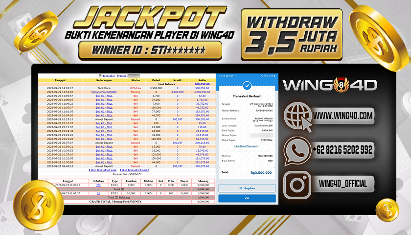 Prediksi WING4D | Prediksi dan RTP Jitu Situs WING4D