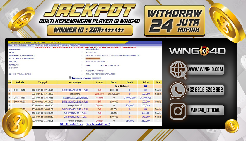 Prediksi WING4D | Prediksi dan RTP Jitu Situs WING4D