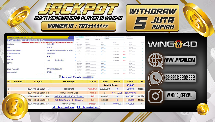 Prediksi WING4D | Prediksi dan RTP Jitu Situs WING4D